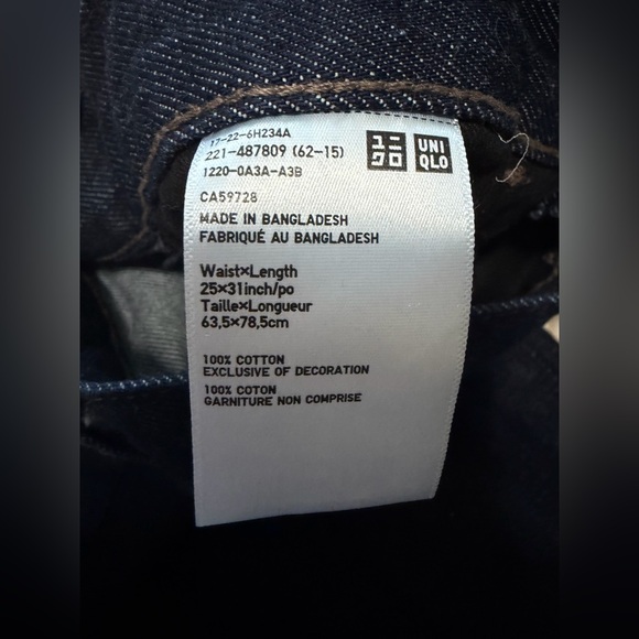 Uniqlo x JW Anderson Straight Leg Jeans Dark Wash - Picture 5 of 8